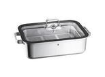 WMF Dampfbräter , Edelstahlfarben , Metall , 6,5 l , 27x10x41 cm , backofengeeignet,backofengeeignet, breiter Schüttrand, TransTherm®-Allherdboden , Kochgeschirr, Töpfe, Bräter