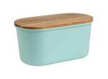 Echtwerk Brotbox , Türkis , Holz , Akazie , länglich , 21.50x37.00x17.20 cm , Schneidebrett , Küchenzubehör, Vorratsbehälter, Brotkästen