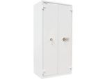 Rottner Stahlbüroschrank Office 3 Fire Premium, 553 l, S2, Feuerschutz bis 60 min, Doppelbartschloss, B 940 x T 585 x H 1950 mm, Stahl, lichtgrau