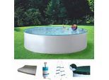 Rundpool KONIFERA "Standard", weiß, H:90cm Ø:300cm, Schwimmbecken, Rundpool, inkl. Zubehör in verschiedenen Größen