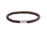 Armband CAÏ "Edelstahl Leder braun 23cm", braun, Armbänder, Damen, 23cm, Edelstahl, glänzend, Armband