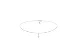 Collier ELLI "Choker Kreuz Religion Zirkonia 925 Silber", silber, Halsketten, Damen, 36,mit Stein, Silber 925 (Sterlingsilber), L: 36, Kreuzkette Silberkette Collier