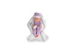 Moni Kinderpuppe 41 cm 9303, Kuscheldecke, Trinkflasche, Babypuppe, Set 3-teilig lila