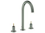 GROHE 3-Loch-Waschtisch-Batterie Atrio Private C. 20593 für Hebelgriffe satin steel, 20593MS0 20593MS0