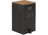 Livetastic Abfalleimer , Naturfarben, Schwarz , Metall , Tanne , massiv , 51.2 l , 35x63x45.5 cm , Haushalt & Kleinelektro, Reinigung, Mülleimer & Abfallsammler