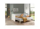Vipack Ausziehbett , Weiß , Holzwerkstoff , Kiefer , 90x200 cm , Lattenrost,nicht verstellbar , Babymöbel & Kindermöbel, Kinderzimmer & Jugendzimmer, Kinderbetten, Kinderbetten & Jugendbetten