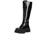 Schnürstiefel STEVE MADDEN "STEVE MADDEN Stiefel Lederimitat", Damen, Gr. 38, schwarz, Lederimitat, Schuhe Schnürstiefel