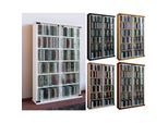 VCM CD Regal Holz CD Schrank mit ESG-Sicherheitsglastüren für 300 CDs oder 130 DVDs 72-Videos Maße: H. 92 x B. 60 x T. 18 cm Elegantes DVD Regal Blu ray Regal CD Regal - Galerie