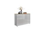 Mid.you Kommode Mailand Typ 10, Weiß, Weiß Hochglanz, Kunststoff, 1 Fächer, 2 Schublade(n) Schubladen, 105.5x73x33 cm, erweiterbar, stehend, Wohnzimmer, Kommoden & Sideboards, Kommoden