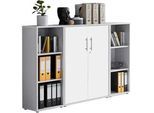 Aktenschrank Office Edition Sw Set 2 niedrig Grau/Weiß