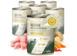 REAVET Hundenassfutter - Huhn mit Naturreis an Möhren & roten Johannisbeeren 6x400 g