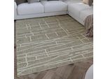Teppich WECON HOME "Hamptons TWENTYFIVE", grau (taupe), B:160cm H:10mm L:230cm, Polyester, Teppiche, Teppich, Läufer. Kurzflor, Wohnzimmer, Schlafzimmer, elegant, robust, abstrakt