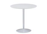 KADIMA DESIGN Moderner Hochglanz Esstisch für 2 Personen, Trompetenförmiges Standbein, Weiß, 75x75x74 cm