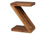 KADIMA DESIGN Beistelltisch "Z" Cube: Akazie/Sheesham, Z-Form, 44x59x30 cm, handgefertigt, vielseitig nutzbar.
