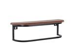 KADIMA DESIGN Wandregal im Industrial-Design, 50x15x13 cm, Sheesham Massivholz & Metall