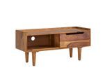 KADIMA DESIGN TV-Schrank Sheeshamholz, bis 50-Zoll, Schiebetür, 2 Fächer, Handarbeit