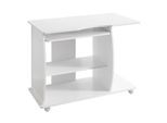KADIMA DESIGN Laptoptisch Computertisch: 3D-Ecken, Stauraum, 90x50x71 cm, Spanplattenkonstruktion, Rollen.