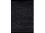 Webteppich , Anthrazit , Textil , Uni , rechteckig , 80x150 cm , Teppiche und Böden, Teppiche, Webteppiche