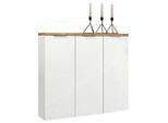 Xora Schuhschrank, Weiß, Eiche, Kunststoff, 10 Fächer, 120x115x34 cm, Beimöbel erhältlich, Garderobe, Schuhaufbewahrung, Schuhschränke