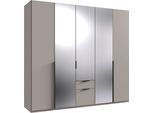 Drehtürenschrank WIMEX "Mugano", saharagrau, griffe schwarz, B:225cm H:208cm T:58cm, Holzwerkstoff, Schränke, Drehtürenschrank, in vielen Breiten, 208 oder 236 cm hoch, Made in Germany