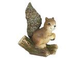 Dekofigur I.GE.A. "Eichhörnchen auf Baumstamm", braun, B:18cm H:20cm, Polyresin, Dekofiguren, Tierfigur Gartendeko Herbstdeko Winterdeko Statue Tierfigur Skulptur