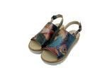 Sandalette DOGO "Gigi Sandale Blooming Dog Damen Sandalen", Damen, Gr. 40, Normalschaft, blau, Lederimitat, Schuhe Sandalette, Handgefertigt