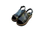 Sandalette DOGO "Gigi Sandale Sea Sparkle Damen Sandalen", Damen, Gr. 40, Normalschaft, blau, Lederimitat, Schuhe Sandalette, Handgefertigt