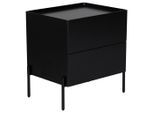 Livetastic Nachtschrank, Schwarz, Metall, Holzwerkstoff, 2 Schublade(n) Schubladen, 50x55x40 cm, Schlafzimmer, Nachttische