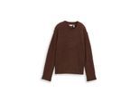 TOM TAILOR Damen Strickpullover mit Wollanteil, braun, Meliert, Gr. M