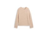 TOM TAILOR Damen Strickpullover mit Wollanteil, beige, Meliert, Gr. M