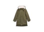 TOM TAILOR DENIM Damen Winter Parka mit Kapuze, grün, Uni, Gr. M