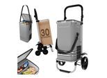 24MOVE® Einkaufstrolley VEHLO 3in1 Trolley faltbarer Einkaufswagen mit Kühlfach, grau