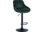 CLP Barhocker Stoff dunkelgrün , Textil , 46x83x49 cm , Esszimmer, Barmöbel, Barhocker