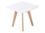 CLP Beistelltisch eckig 50/50/46 cm Holz weiß , Weiß , 50x46x50 cm , Wohnzimmer, Wohnzimmertische, Beistelltische