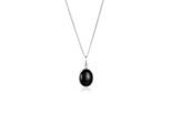 Collierkettchen ELLI "Onyx Anhänger Oval Klassisch 925 Silber", schwarz, Halsketten, Damen, 45,mit Steinen, Silber 925 (Sterlingsilber), L: 45