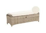 Beliani Garten 2-Sitzer Ottomane Naturfarben Susua , Naturfarben, Weiß , Naturmaterialen , 140x49x47 cm , Gartenmöbel, Gartenbänke