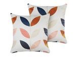 Beliani Dekokissen 2er-Set Cremeweiß 45/45 cm Quinoa , Ecru , Textil , 45x45 cm , Wohntextilien, Kissen, Dekokissen