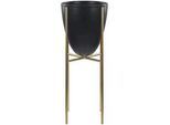 Beliani Pflanzenständer Metall schwarz/gold 41 cm Lefki , Schwarz, Goldfarben , 41 cm , Dekoration, Blumen & Blumentöpfe, Übertöpfe
