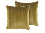 Beliani Dekokissen 2er-Set Olivgrün 45/45 cm Pumila , Textil , 45x45 cm , Wohntextilien, Kissen, Dekokissen