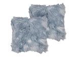 Beliani Dekokissen 2er-Set Dunkelblau 42/42 cm Lubha , Textil , 42x42 cm , Wohntextilien, Kissen, Dekokissen