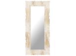 vidaXL Spiegel Weiß 110x50 cm Mango Massivholz