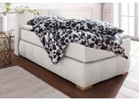 Boxspringbett HOME AFFAIRE "Chelles", beige (natur), B:107cm L:225cm, Samtoptik (100% Polyester);Bezug der Spiegelfläche Matratzendrell aus 100% Polyester;Struktur fein 100% Polyester), Komplettbetten, Boxspringbett, inkl. Kaltschaumtopper, in 5 Breiten und 3 Matratzenarten