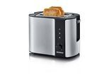 SEVERIN Toaster AT 2589, 2 Toastkammern, 800 W, Brotscheibenzentrierung, Auftauen/Aufwärmen, Stopp-Taste, Krümelschublade, B 265 x H 195 x T 180 mm, Edelstahl/Schwarz