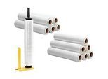 6 Rollen Stretchfolie + 1 Handwickelgerät + 6 weitere Rollen, gratis