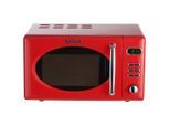 Wolkenstein Mikrowelle, Rot, Metall, 46x26x37 cm, Digitaldisplay, Garraumbeleuchtung, Auftaufunktion nach Gewicht oder Zeit, Auftaufunktion, digitaler Timer, Automatik-Kochprogramme, Küchengeräte, Küchenelektrogeräte, Mikrowellen