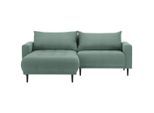Stylife Ecksofa, Grün, Holz, 2,5-Sitzer, Füllung: Schaumstoff, seitenverkehrt montierbar, L-Form, 215x160 cm, Stoffauswahl, Hocker erhältlich, Rücken echt, Armteil links, rechts, Wohnzimmer, Sofas & Couches, Wohnlandschaften, Ecksofas