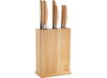 Henckels by Zwilling Messerblock Pakka, Natur, Pakka, Metall, 7-teilig, wasserabweisendes Pakkaholz, Kochen, Küchenmesser, Messersets