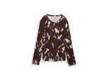 TOM TAILOR Damen Blusenshirt mit Muster, braun, Gemustert, Gr. M