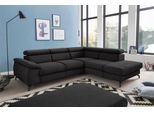 Ecksofa COTTA "Kitty L-Form, B: 249 cm", schwarz (charcoal), B:249cm H:72cm T:207cm, Microfaser (100% Polyester);Flachgewebe (100% Polyester), Sofas, Ecksofa, mit Kopfteilverstellung, optional Bettfunktion & Bettkasten