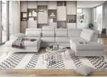 Wohnlandschaft SIT & MORE "Cabrio U-Form, B: 359 cm, mit Sitztiefen-, Arm- & Kopfteilverstellung", grau (hellgrau), B:359cm H:87cm T:230cm, 100% Polyester, Sofas, Wohnlandschaft, 3 Nierenkissen, Federkern, optional Bettfunktion und Stauraum